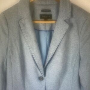 Talbots Aberdeen Blue Stretch Cotton Blazer Jacket